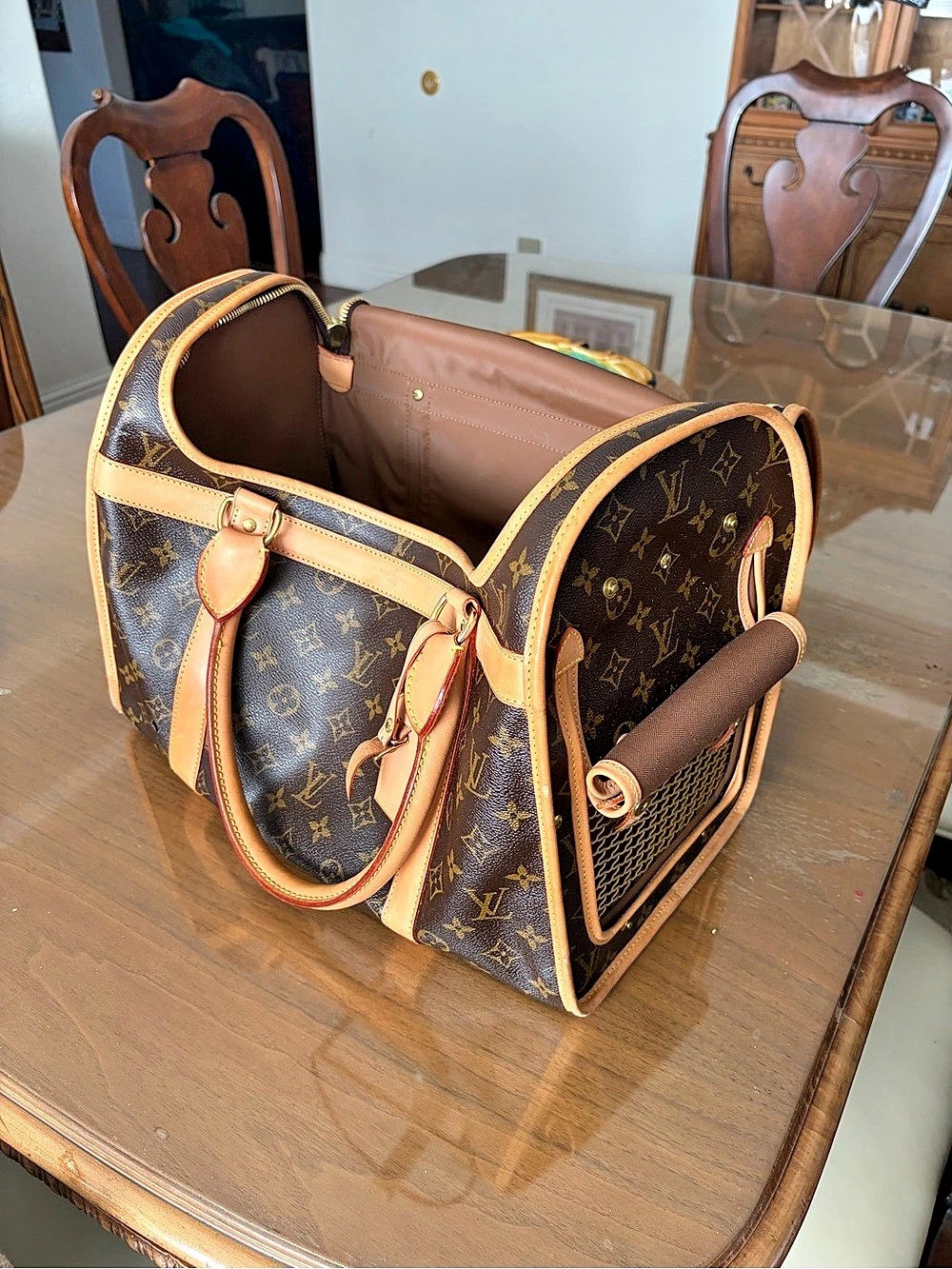 Louis Vuitton Sac Chien 40 Monogram Tote Brown & Tan